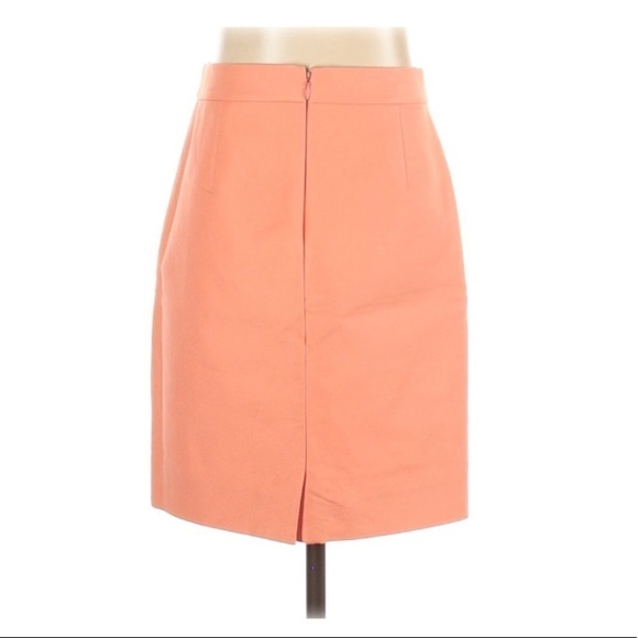 J.Crew Coral Peach Pencil Skirt sz 00 - Picture 2 of 4
